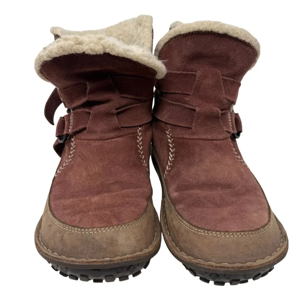 Sorel Tootega Rust Womens Suede Winter Boots Size 7 Thinsulate Waterproof Furry